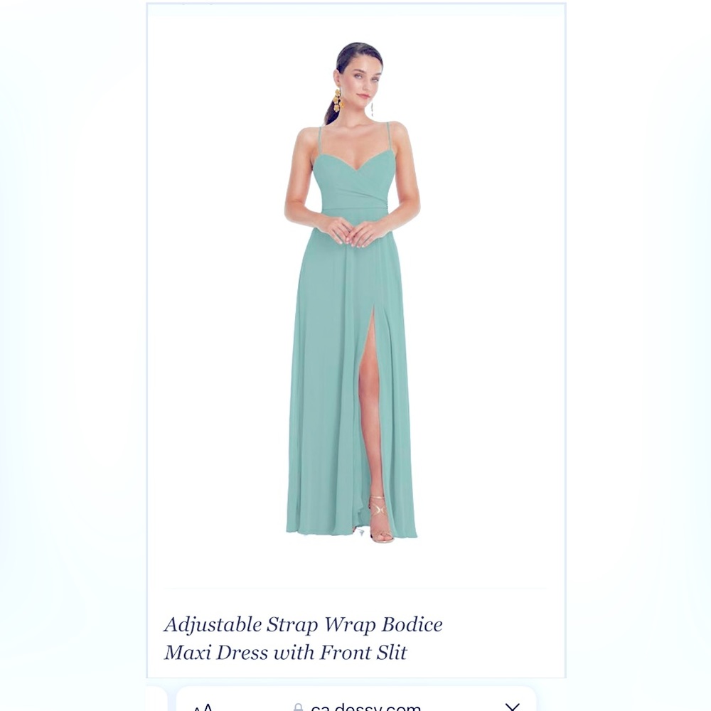 Bridesmaid Pastel Green Maxi Dress, Size S